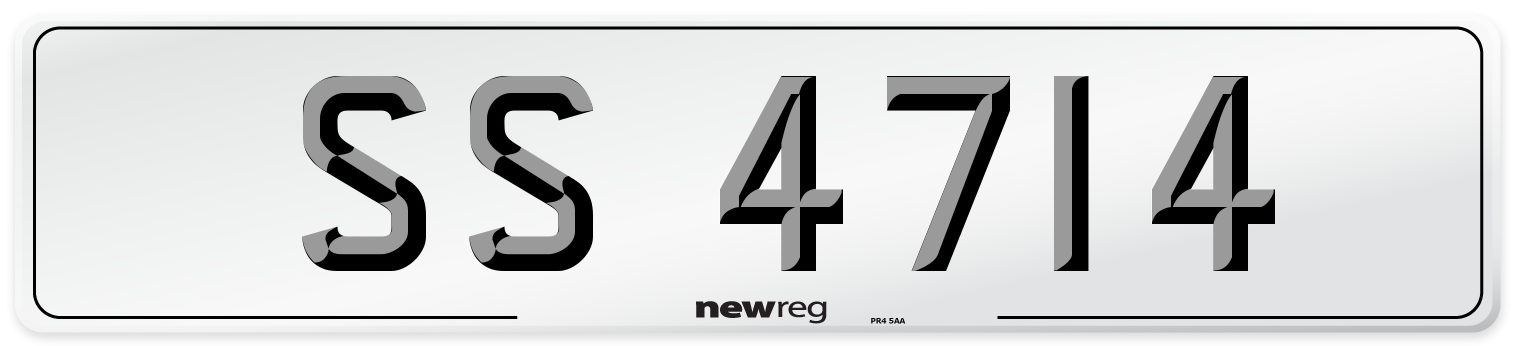 SS 4714 Number Plate from New Reg